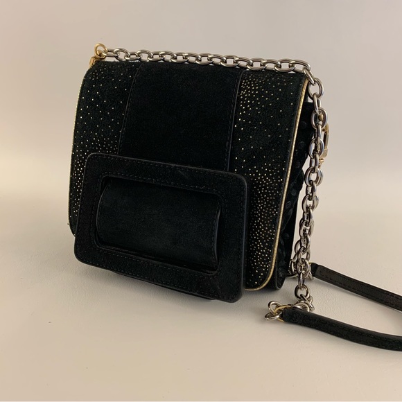 Diane Von Furstenberg Black Suede Handbag - Picture 2 of 6